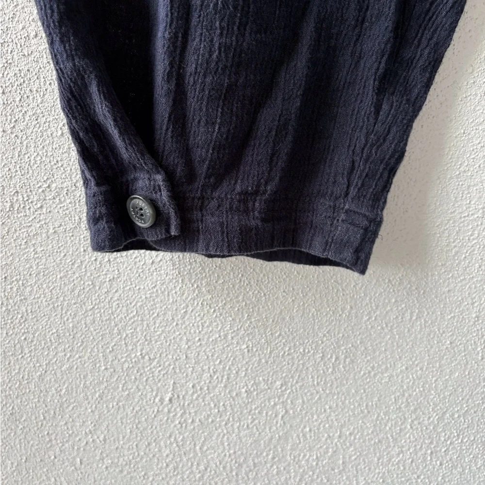 Poetry Linen Blend Drawstring Ankle Pants Size 14 Coastal Chic Navy Quiet Luxury - Picture 9 of 12